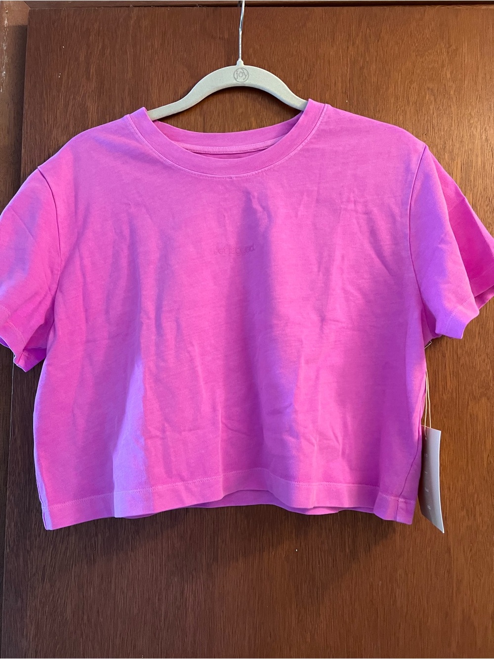 Gap x Beis Bright Pink Cropped Tee Shirts & Tops